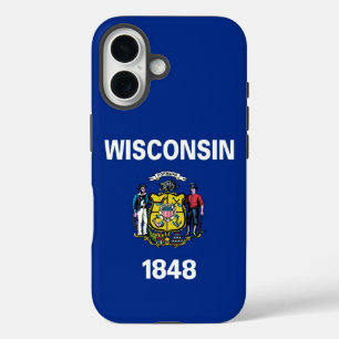 Coque Pour iPhone 16 Boîtier Apple iPhone 16, drapeau du Wisconsin