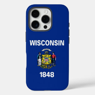 Coques iPhone 16 Pro Boîtier Apple iPhone 16 Pro, drapeau du Wisconsin