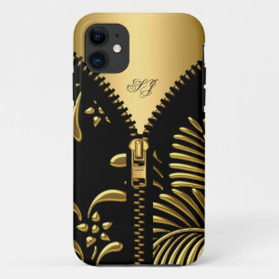 Etui iPhone Case-Mate Boîtier Case-Mate Gold Damask Black Zipper pour iP
