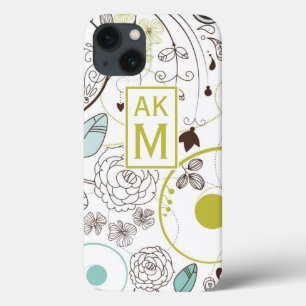 Coques Pour iPhone Boîtier d'air du Motif de Whimsy Floral Monogram i