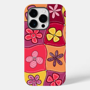 Coque Pour iPhone 14 Pro Boîtier de téléphone à fleurs rétro