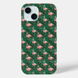 Coque Pour iPhone 15 Boîtier de téléphone à motif de flamants tropicaux