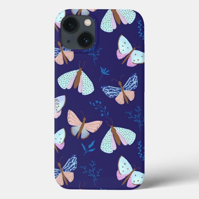 Coques Case-Mate iPhone Boîtier de téléphone à motif papillon bleu (Verso)