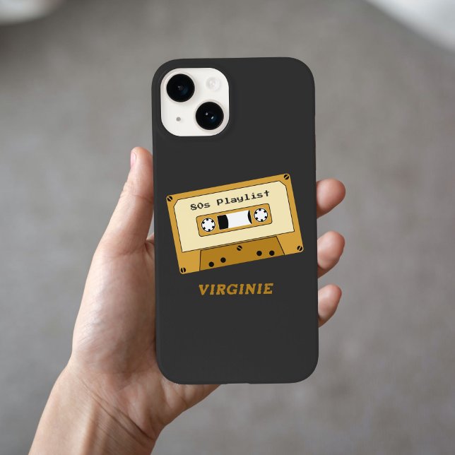 Coques Case-Mate iPhone Boîtier de téléphone bande de cassettes (Black phone case with a cassette tape)