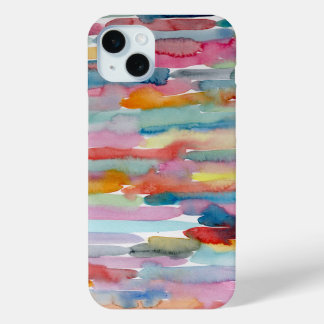 Coque iPhone 15 Mini Boîtier de téléphone coloré, Art Abstrait, Brosse