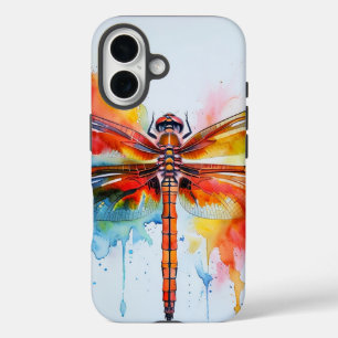 Coque Pour iPhone 16 Boîtier de téléphone couleur dragonfly Watercolor