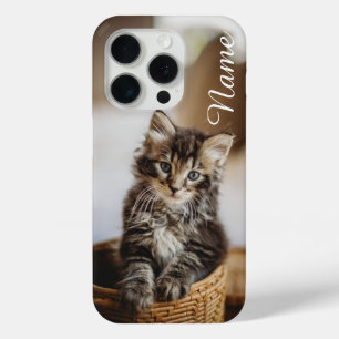 Coque iPhone 15 Pro Boîtier de téléphone de chat customisé avec votre