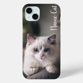 Coque iPhone 15 Mini Boîtier de téléphone de chat customisé avec votre 