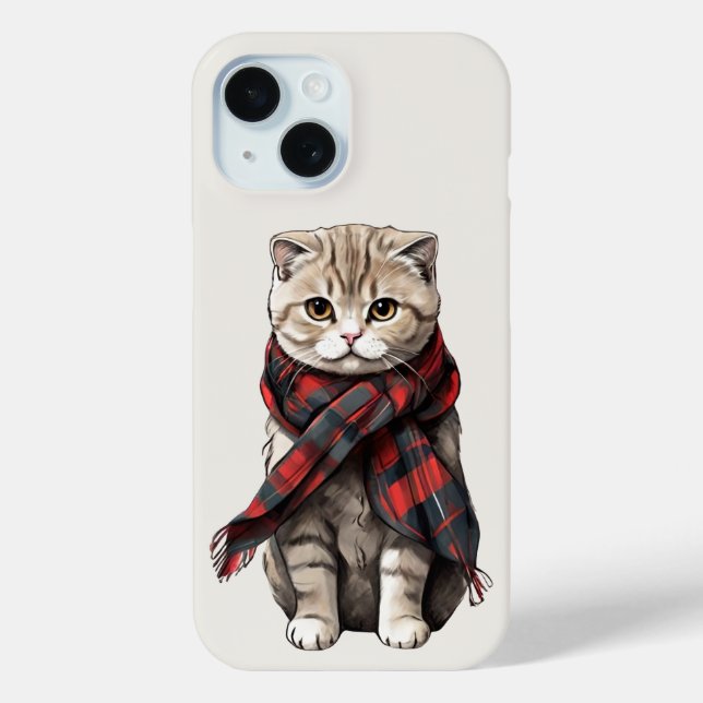 Coques Case-Mate iPhone Boîtier de téléphone de chat plié écossais (Verso)