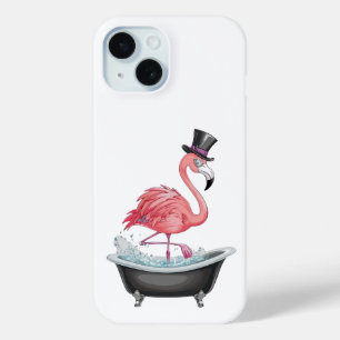 Coque Pour iPhone 15 Boîtier de téléphone de Flamant rose de dessin