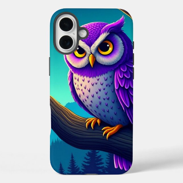 Coques Case-Mate iPhone Boîtier de téléphone de hibou pourpre (Verso)
