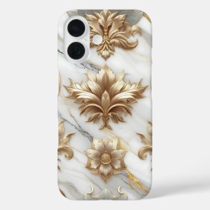 Coque Pour iPhone 16 Boîtier de téléphone de luxe Gold Baroque