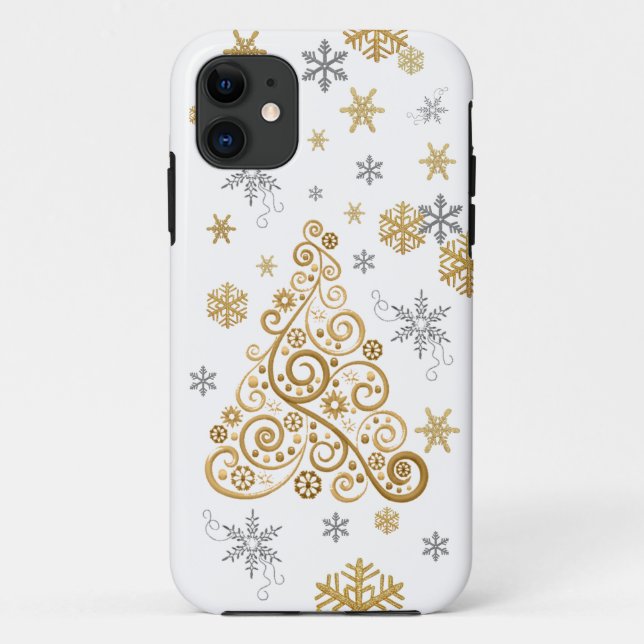 Coques Case-Mate iPhone Boîtier de téléphone de Noël Gold et Silver (Dos)