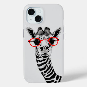 Coque Pour iPhone 15 Boîtier de téléphone drôle Giraffe