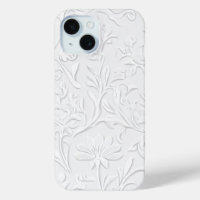 Boîtier de téléphone Embossé blanc immaculé