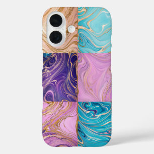 Coque Pour iPhone 16 Boîtier de téléphone en marbre Gold