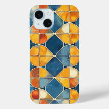 Boîtier de téléphone en mosaïque de diamant rétro