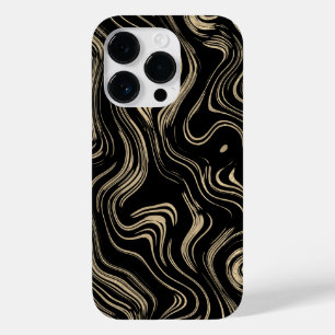 Coque Pour iPhone 14 Pro Boîtier de téléphone en or marbré