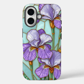 Coque Pour iPhone 16 Boîtier de téléphone Fleur Iris en Verre Tiré