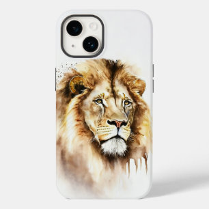 Coque Pour iPhone 14 Boîtier de téléphone Lion Watercolor Majestic