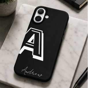 Coques iPhone 16 Plus Boîtier de téléphone noir - nom personnalisé