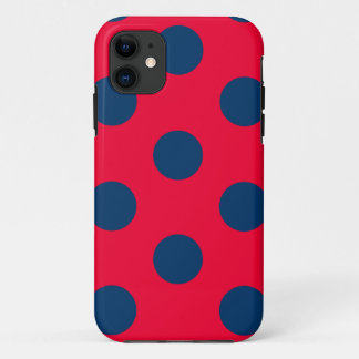 Coques Pour iPhone Boîtier de téléphone Polka Dot rouge et bleu marin