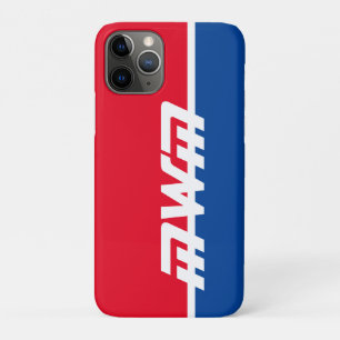 Case-Mate iPhone Case Boîtier de téléphone portable Monogramme bleu roug