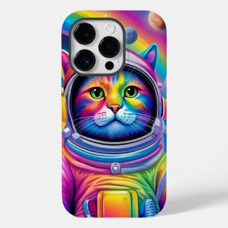 Coque Pour iPhone 14 Pro Boîtier de téléphone pour chat spatial