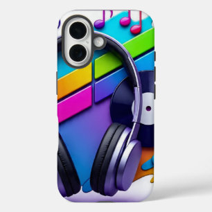 Coque Pour iPhone 16 Boîtier de téléphone Vibrant Musique - Casques & V