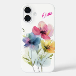 Coque Pour iPhone 16 Boîtier Iphone 16 personnalisé Aquarelle Floral
