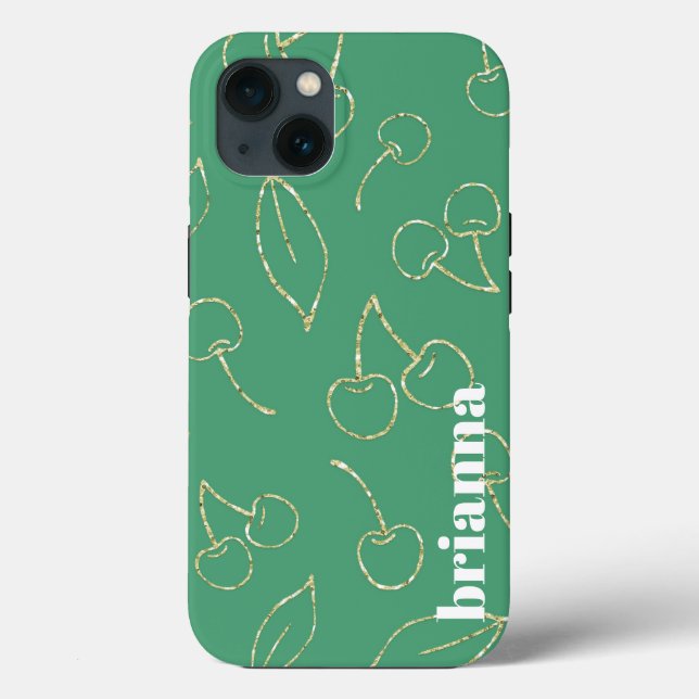 Coques Case-Mate iPhone Boîtier iPhone Case-Mate Glitter Cherry Green (Verso)