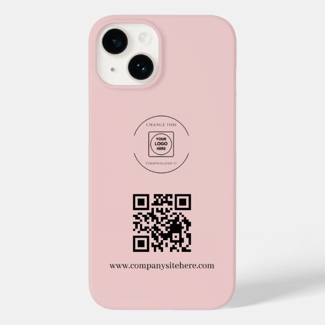 Coques Case-Mate iPhone Boîtier iphone Code QR Logo Rose Fardé Entreprise (Verso)