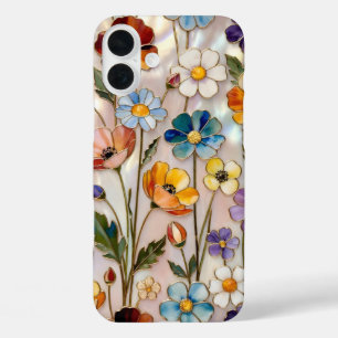 Coques iPhone 16 Plus Boîtier iPhone Fleur sauvage Vitrail Coloré