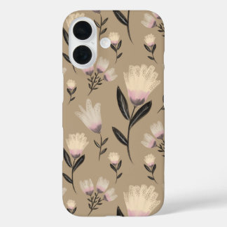 Coque Pour iPhone 16 Boîtier iPhone Fleurs Neutres | Botanique Moderne 