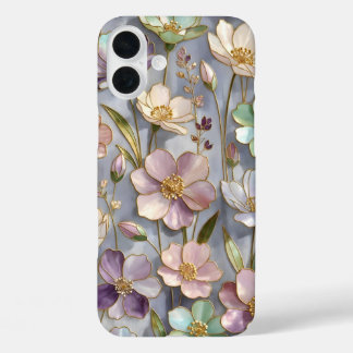 Coques iPhone 16 Plus Boîtier iPhone Fleurs Pastel Design Floral Élégant