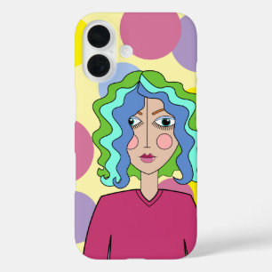 Coque Pour iPhone 16 Boîtier iPhone / iPad visage stylisé abstrait