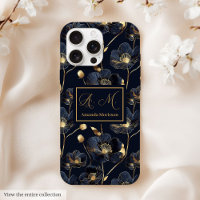 Boîtier iPhone Navy Gold Cadeau de Naissance pour