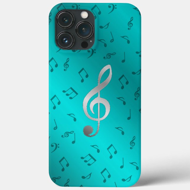 Coques Case-Mate iPhone boîtier iPhone OtterBox notes de musique argentées (Verso)