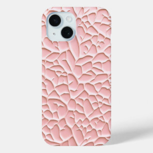 Coque Pour iPhone 15 Boîtier iPhone rose doux avec relief texturé