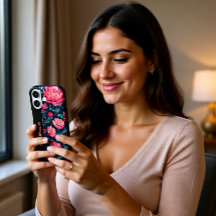 Boîtier iPhone Rose Fleurs Personnalisé