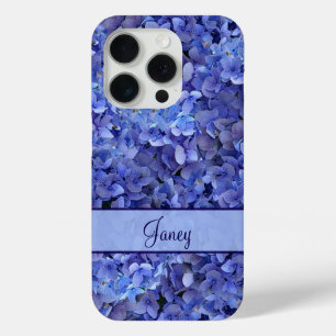 Coque iPhone 15 Pro Boîtier iPhone X Fleur d'Hydrangea Bleu Brillante
