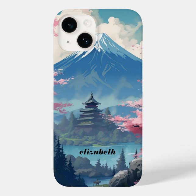 Coques Case-Mate iPhone Boîtier japonais Cherry Blossoms Mountain I Phone (Verso)