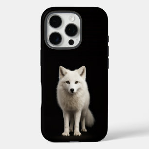 Coques iPhone 16 Pro Boîtier Noir 4 Luxe iPhone 16 Pro, Renard Arctique