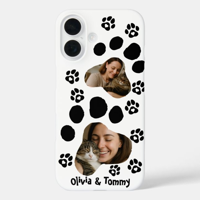 Coques Case-Mate iPhone Boîtier photo Empreinte de patte de chat personnal (Verso)