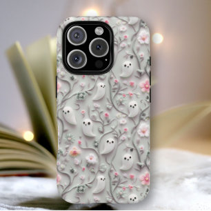 Coque Pour iPhone 14 Boîtier téléphonique 3D Floral Little Ghost
