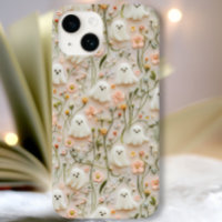 Boîtier téléphonique 3D Floral Little Ghost