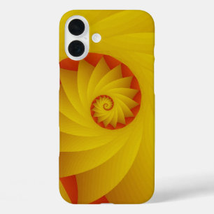 Coques iPhone 16 Plus Boîtier téléphonique abstrait de la spirale jaune