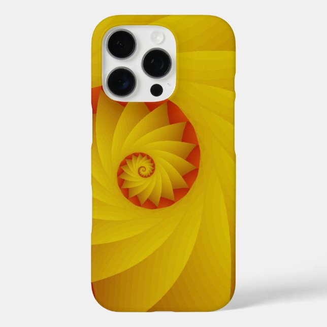 Coques Case-Mate iPhone Boîtier téléphonique abstrait de la spirale jaune (Verso)