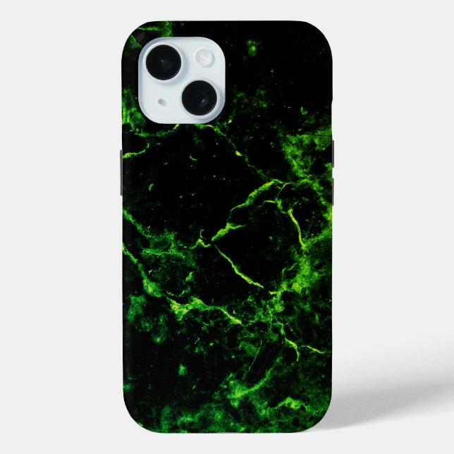 Coques Case-Mate iPhone Boîtier téléphonique Abstrait noir et vert (Verso)