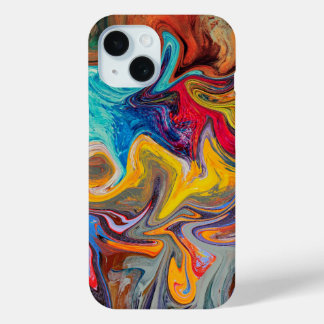 Coque Pour iPhone 15 Boîtier téléphonique Abstrait Swirl psychédélique
